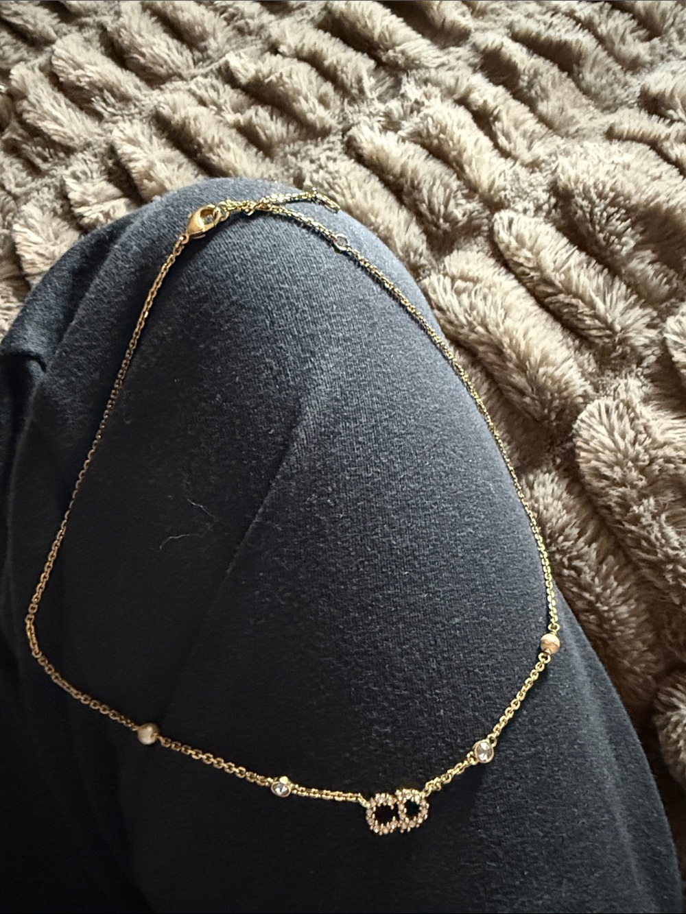 Authentic Christian Dior necklace with diamonds and pearls